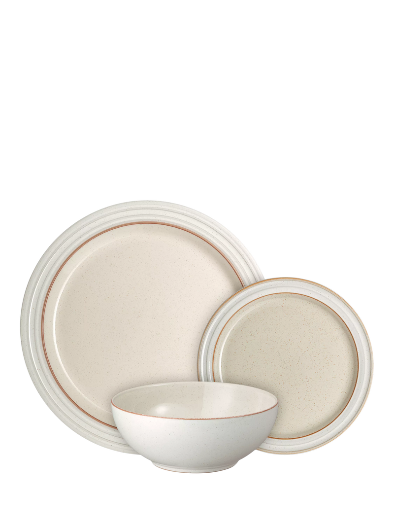Denby Heritage Atrium stoneware dinnerware set Natural 12 piece - British product