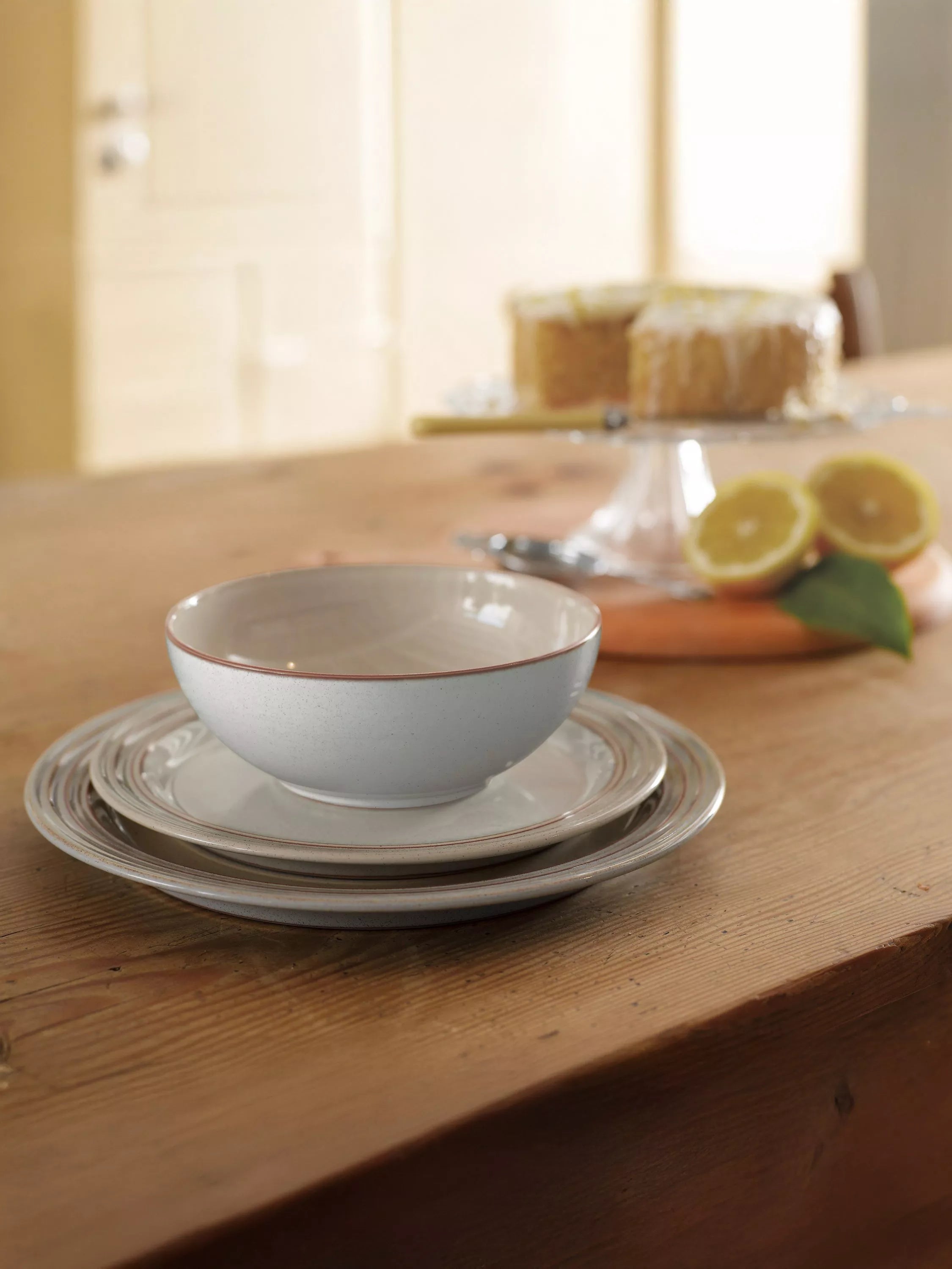 Denby Heritage Atrium stoneware dinnerware set Natural 12 piece - British product