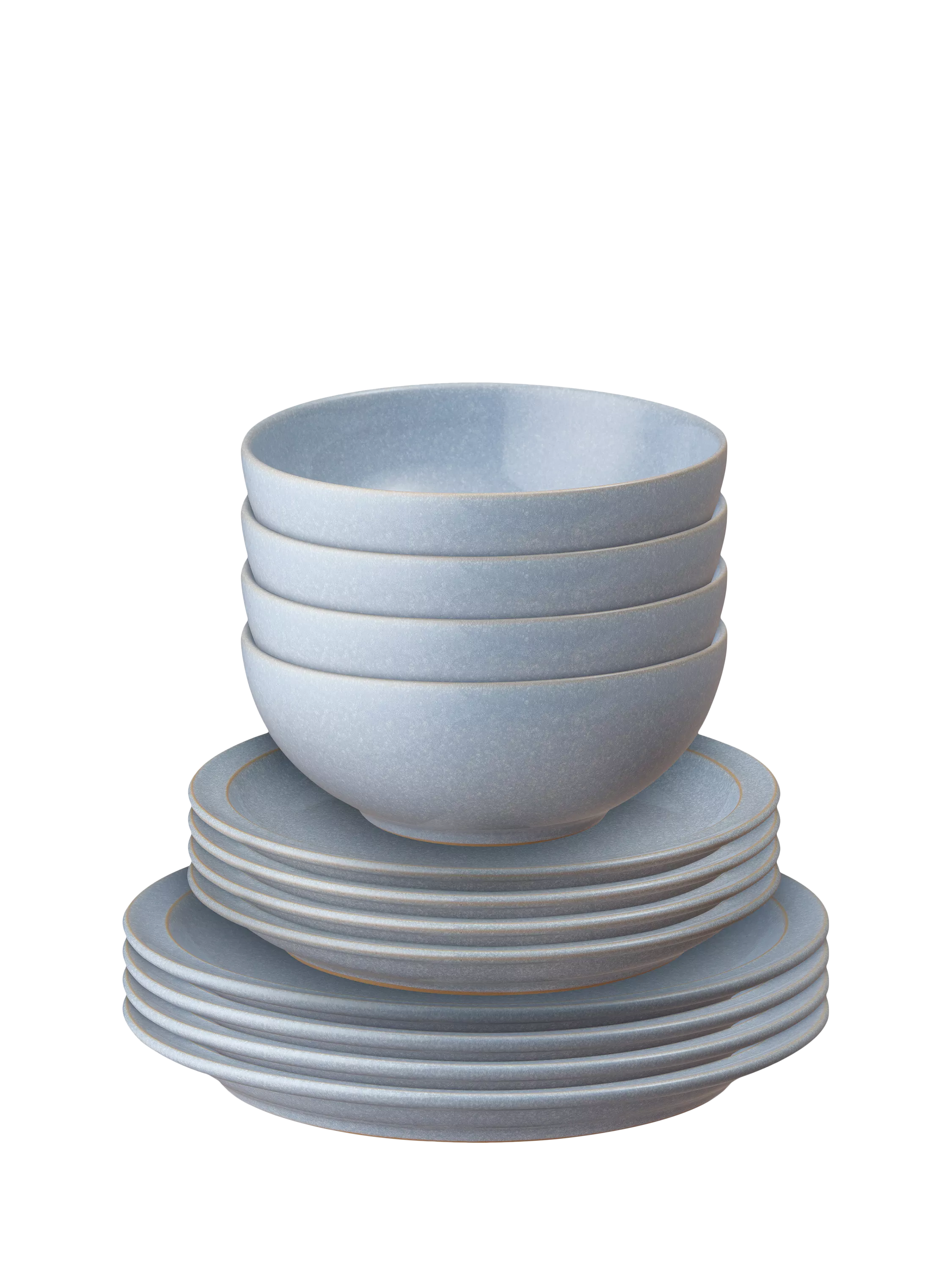 Denby Sky Blue 12-piece stoneware dinnerware set (British brand)