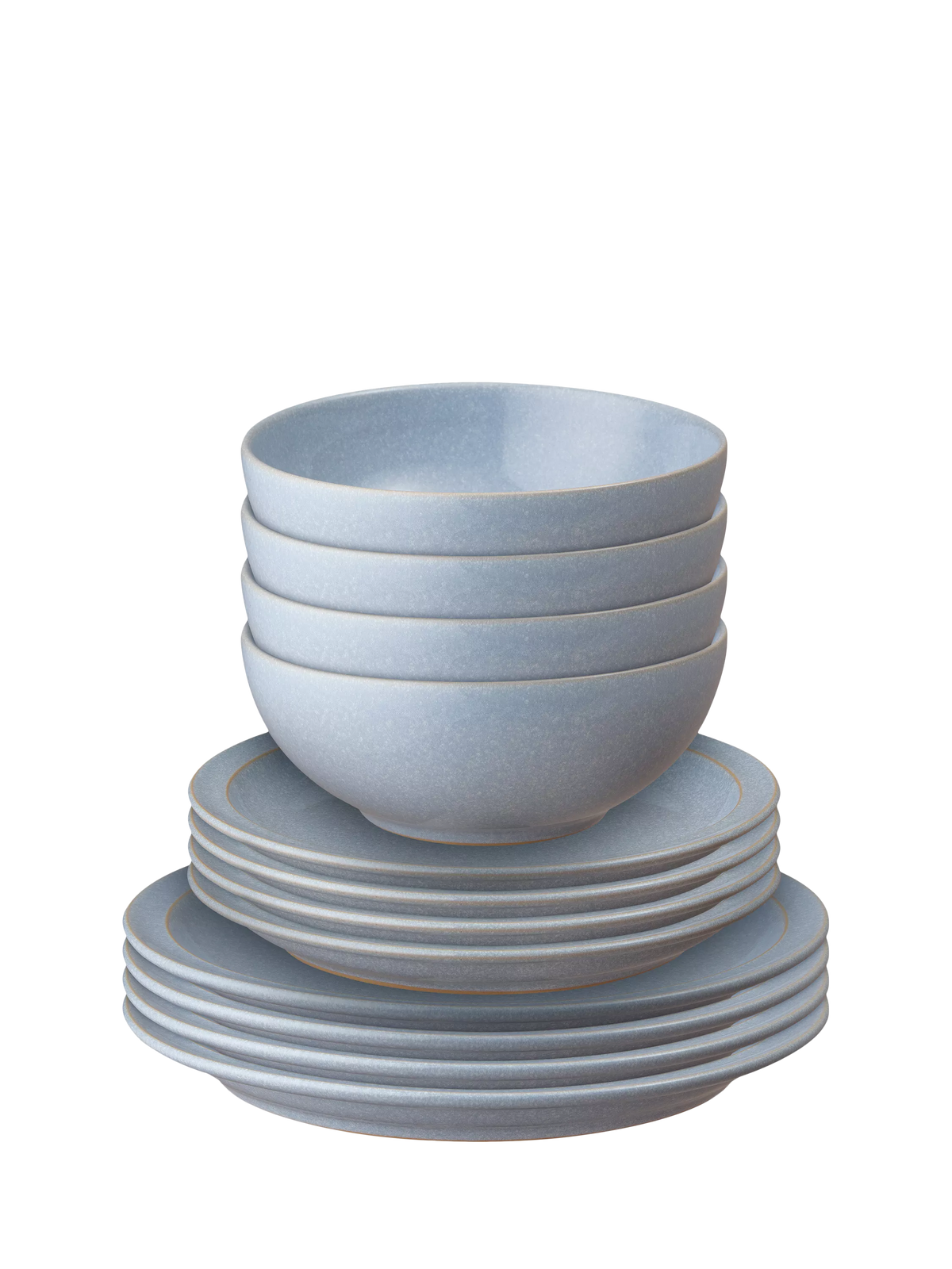 Denby Sky Blue 12-piece stoneware dinnerware set (British brand)