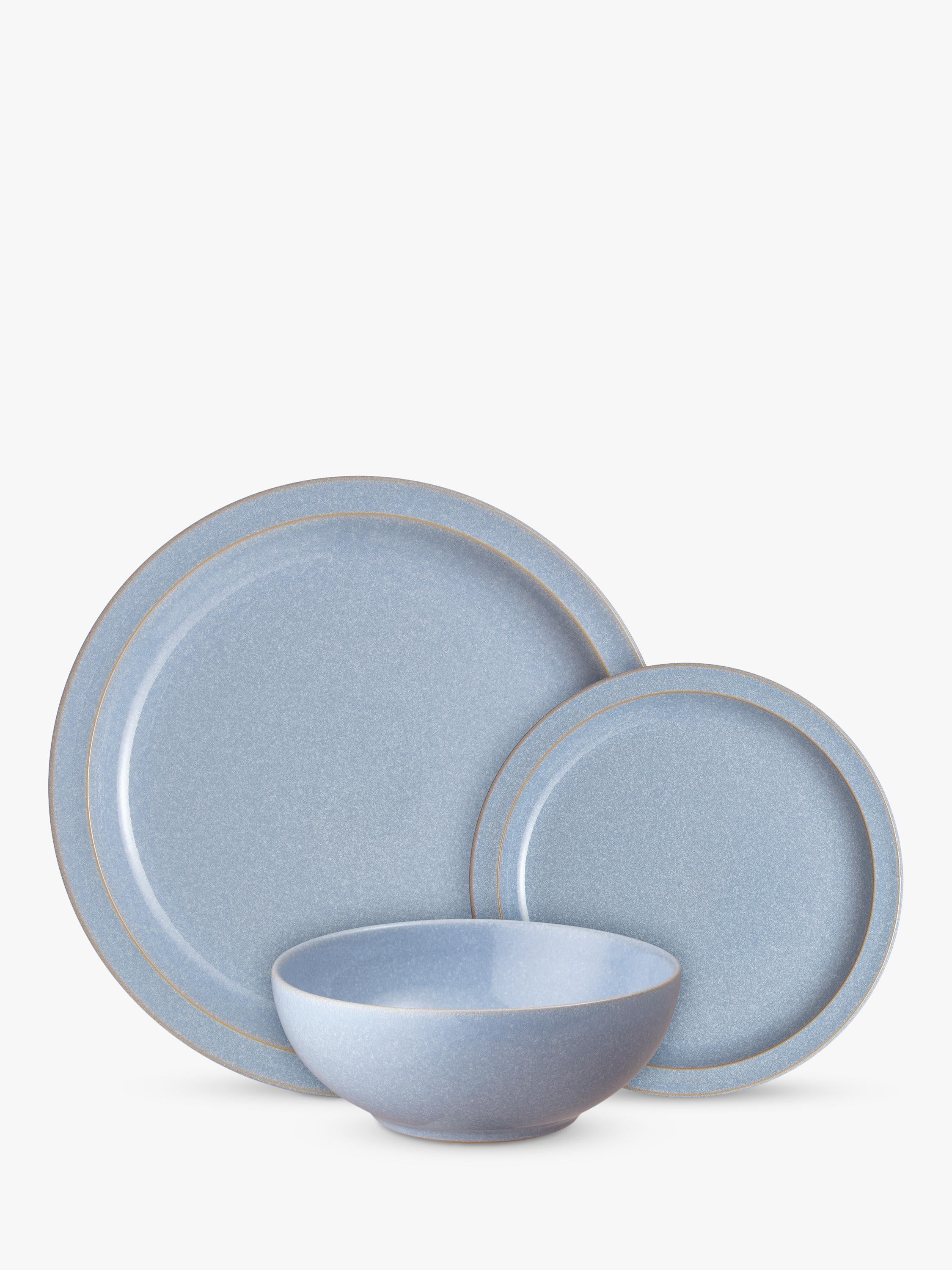 Denby Sky Blue 12-piece stoneware dinnerware set (British brand)
