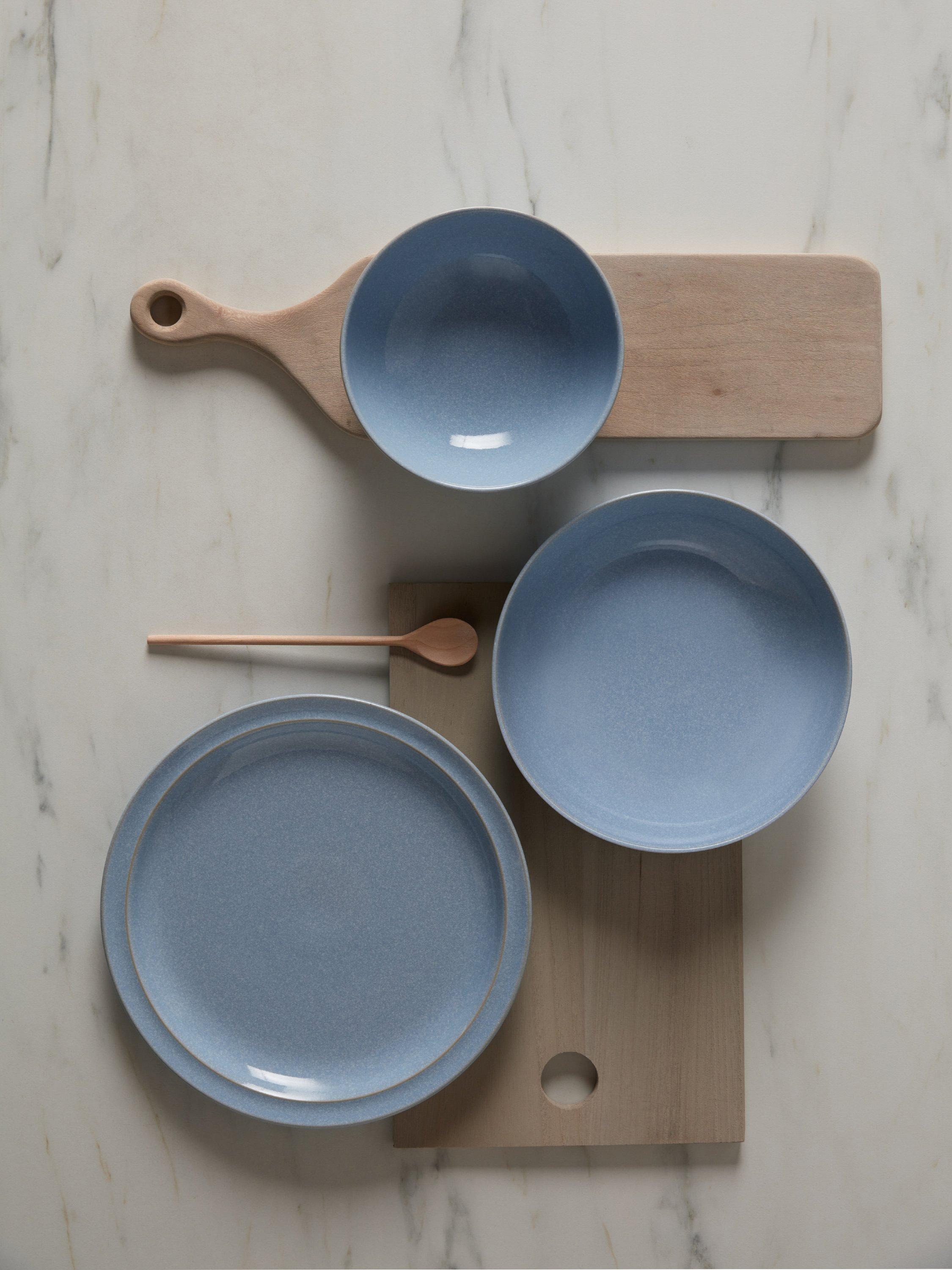 Denby Sky Blue 12-piece stoneware dinnerware set (British brand)