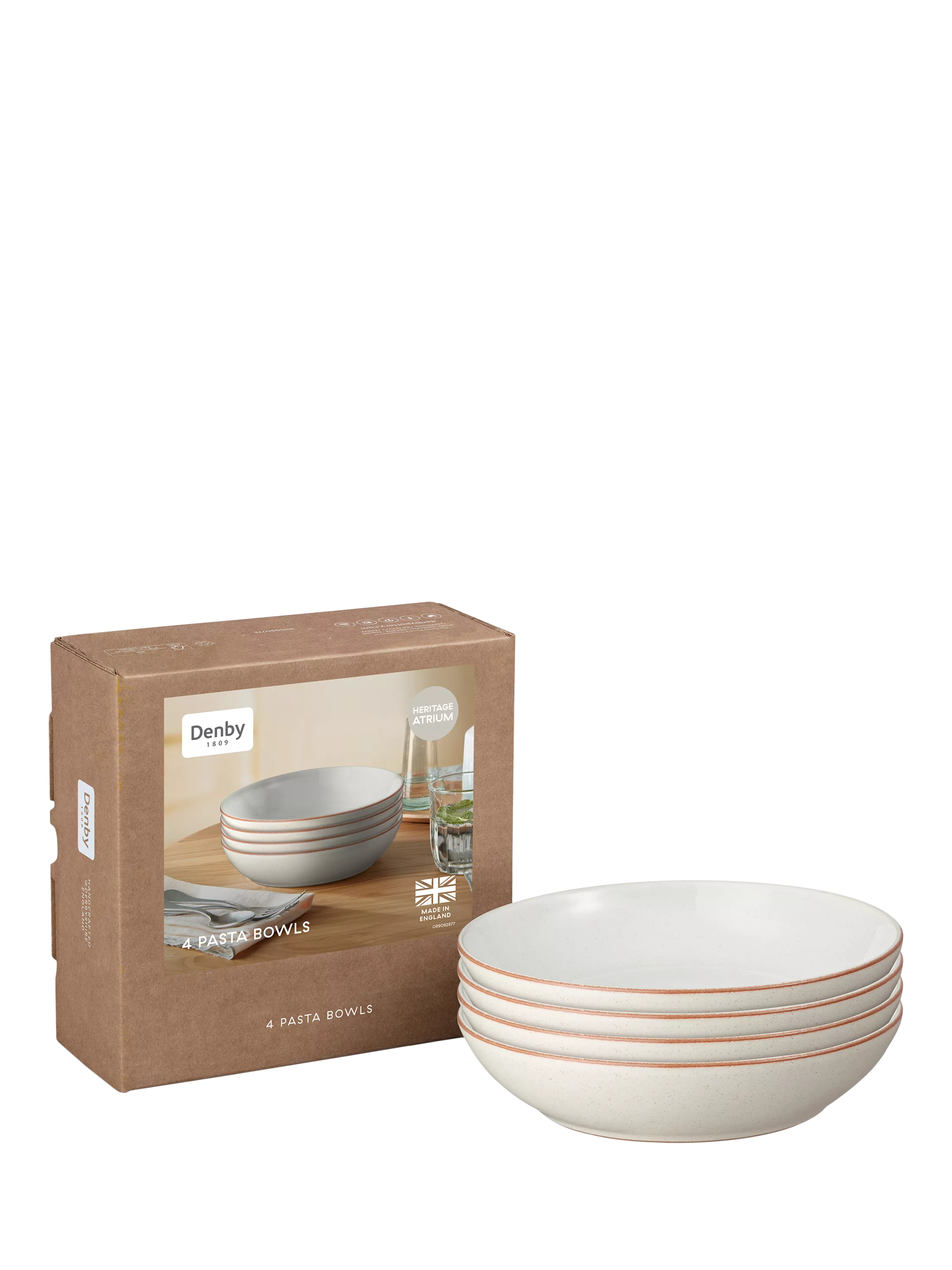 Denby stoneware pasta bowl set of 4 in Natural - British product