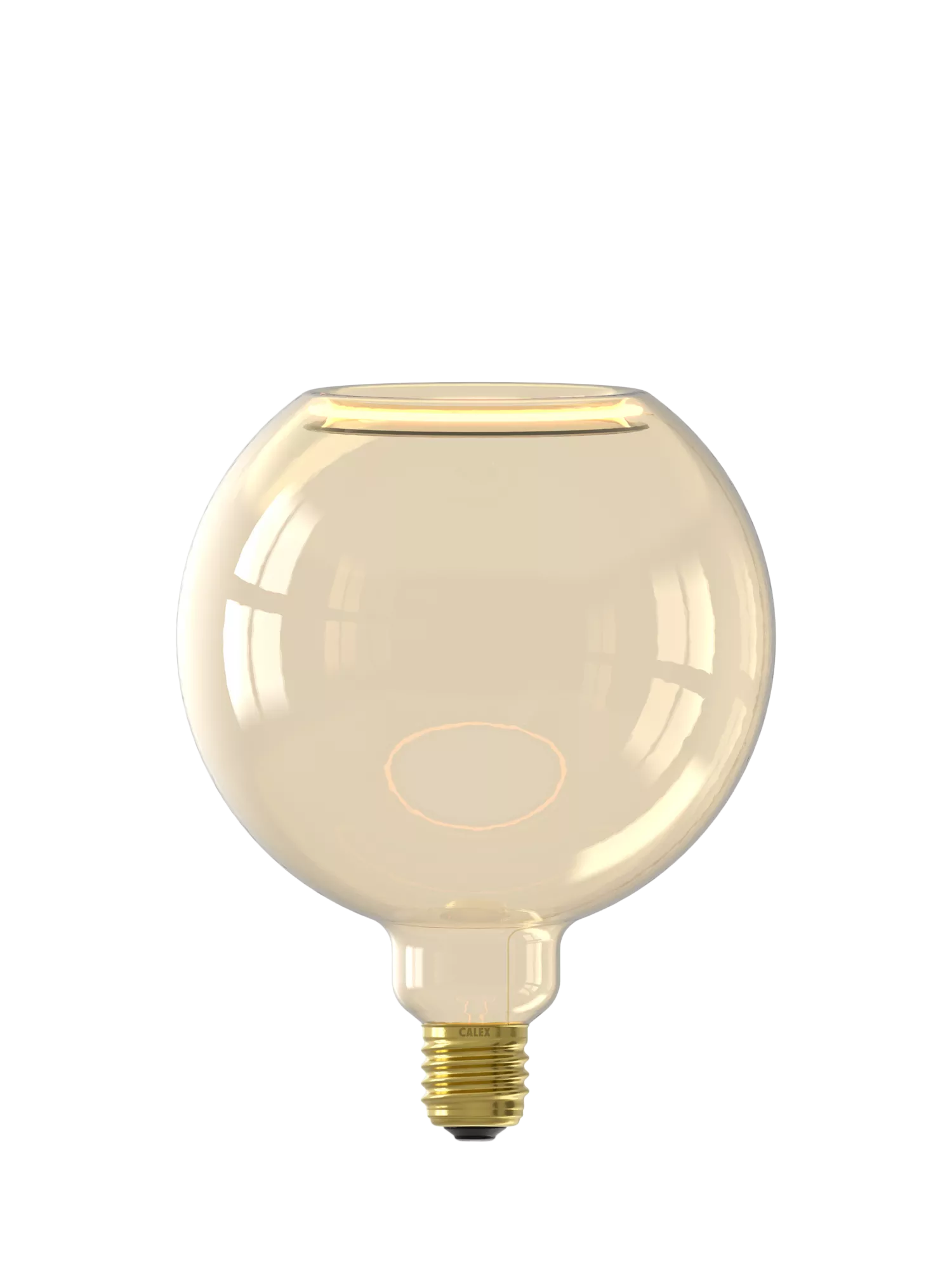 Calex gold-tinted LED globe bulb G150, imported from the UK