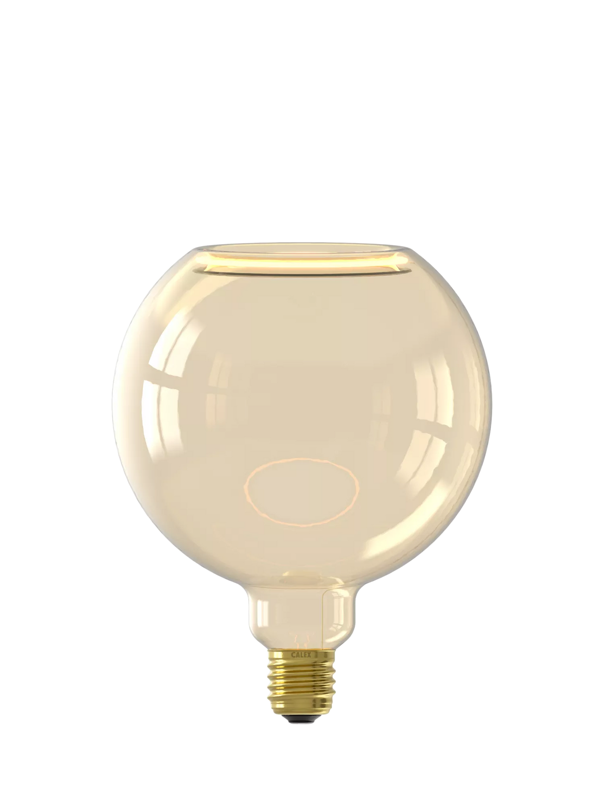Calex gold-tinted LED globe bulb G150, imported from the UK