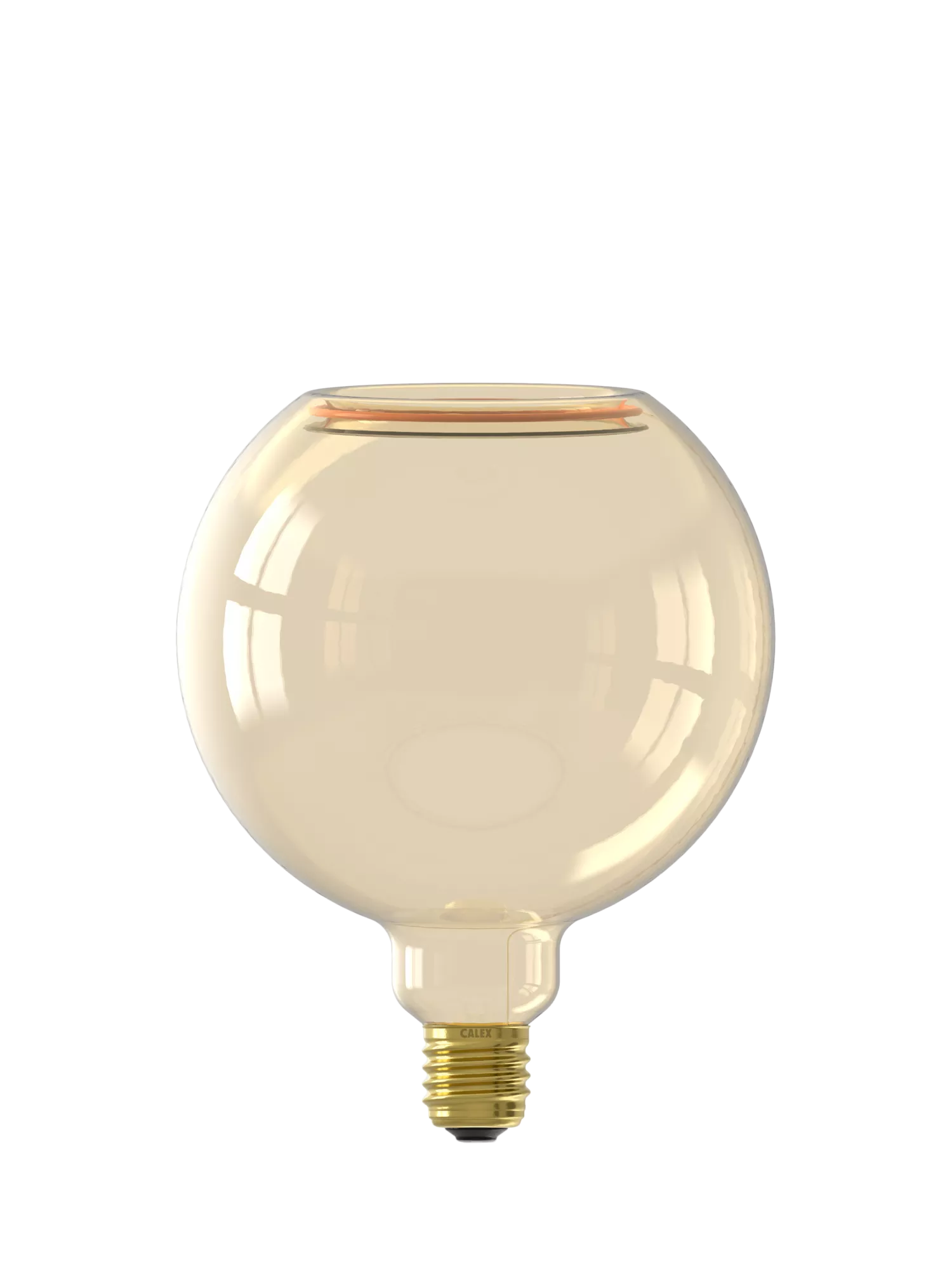 Calex gold-tinted LED globe bulb G150, imported from the UK
