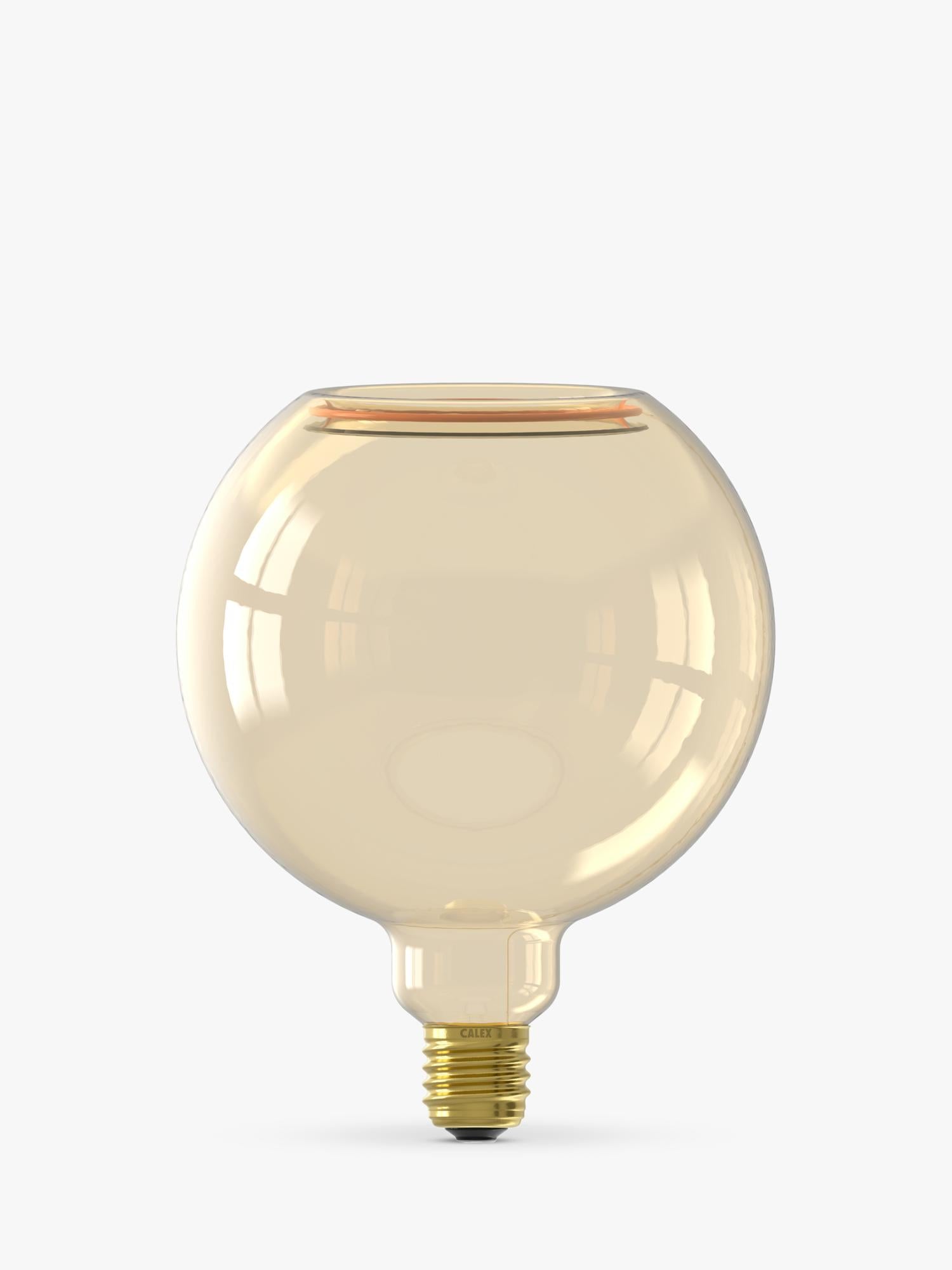 Calex gold-tinted LED globe bulb G150, imported from the UK