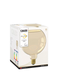 Calex gold-tinted LED globe bulb G150, imported from the UK
