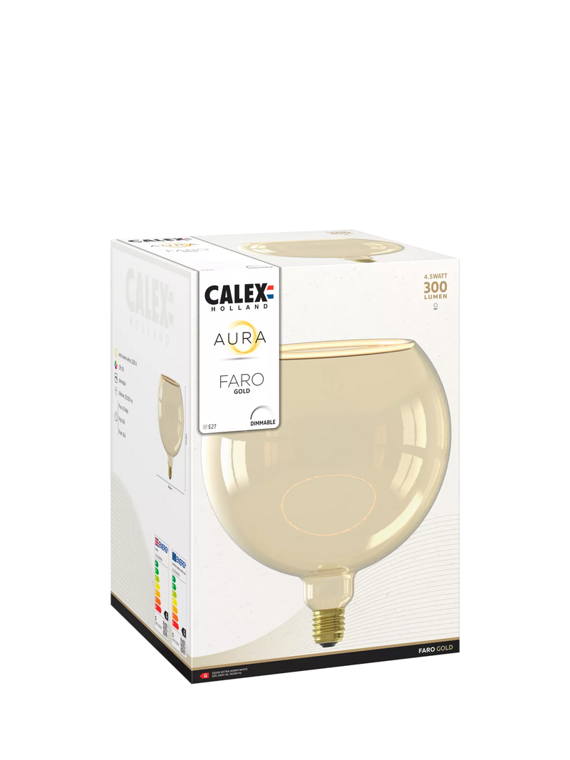 Calex gold G200 LED globe bulb - British product