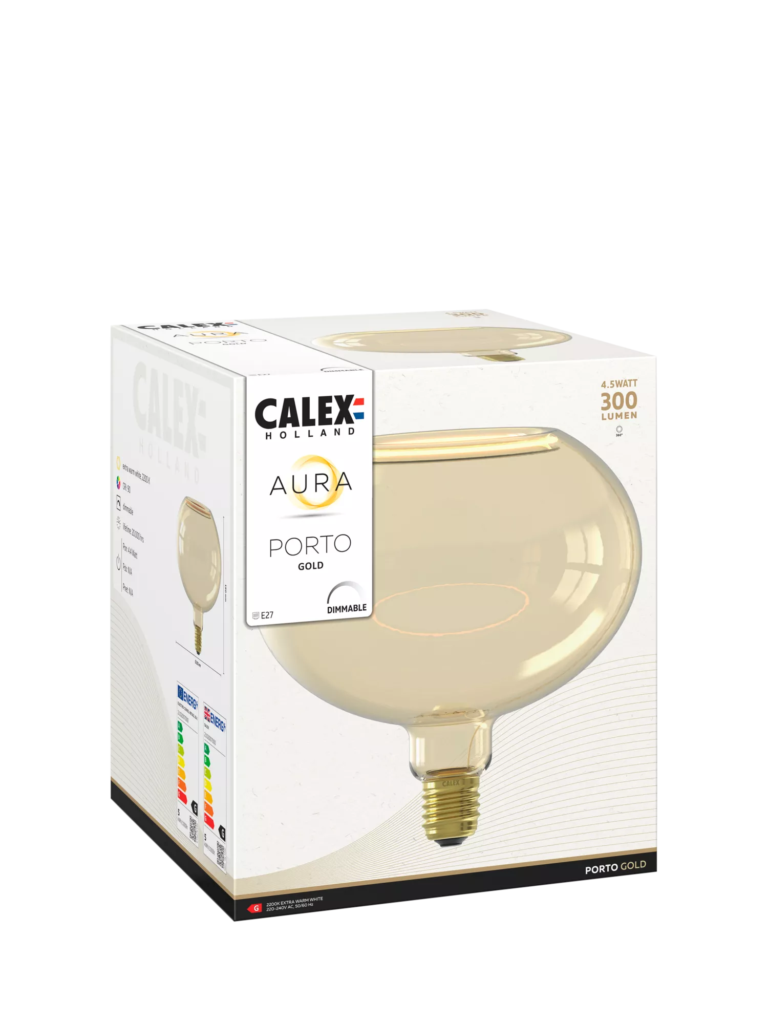 Calex LED globe bulb gold finish 4.5W, UK version