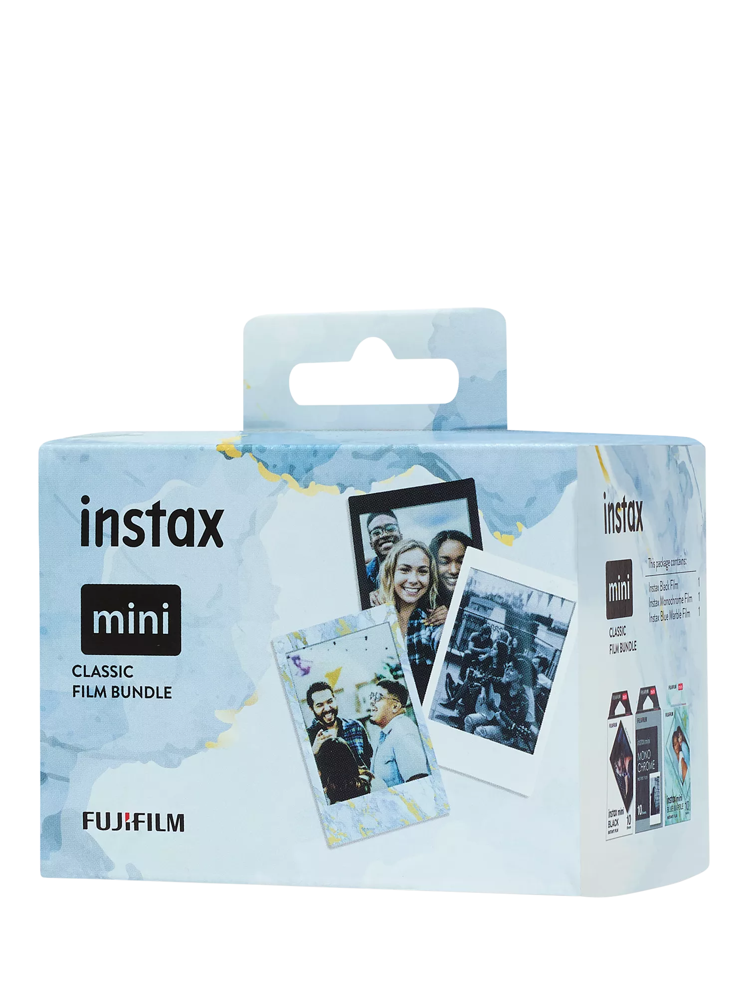 instax Mini Film bundle black frame blue marble monochrome (British brand)