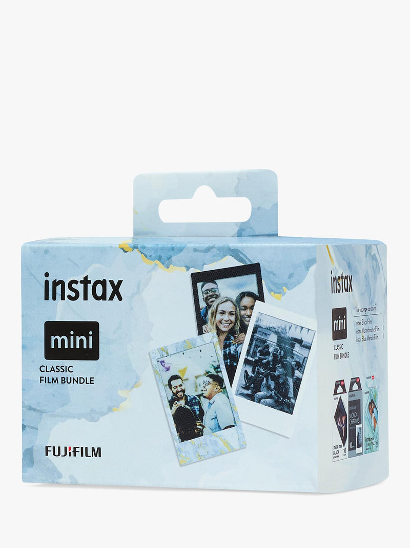 instax Mini Film bundle black frame blue marble monochrome (British brand)
