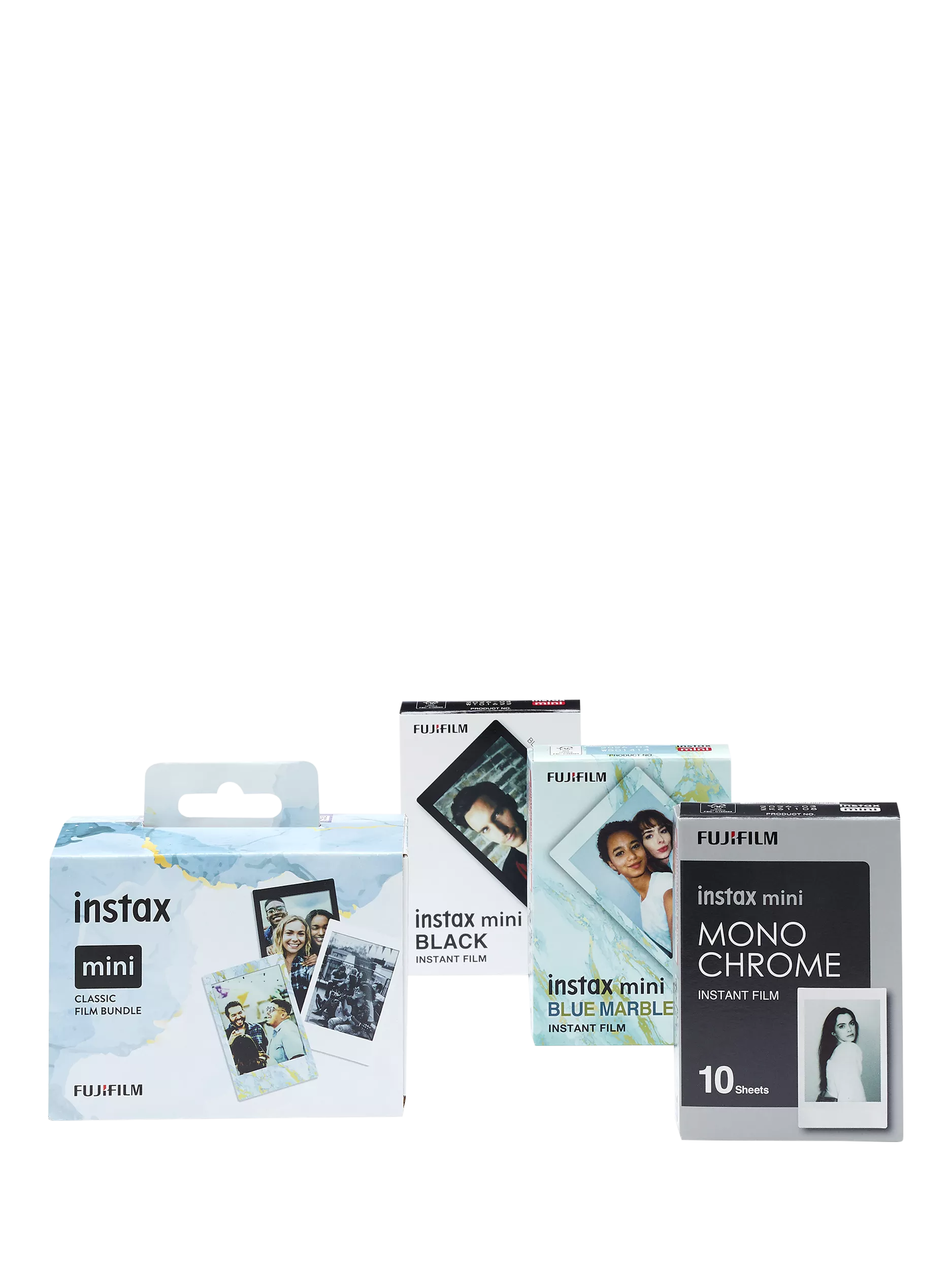 instax Mini Film bundle black frame blue marble monochrome (British brand)