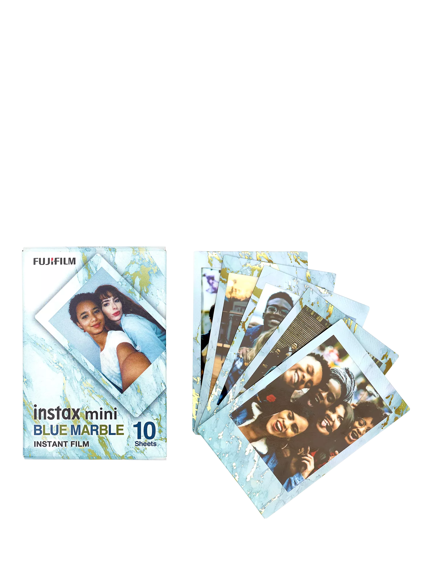 instax Mini Film bundle black frame blue marble monochrome (British brand)