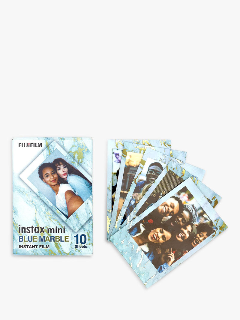 instax Mini Film bundle black frame blue marble monochrome (British brand)