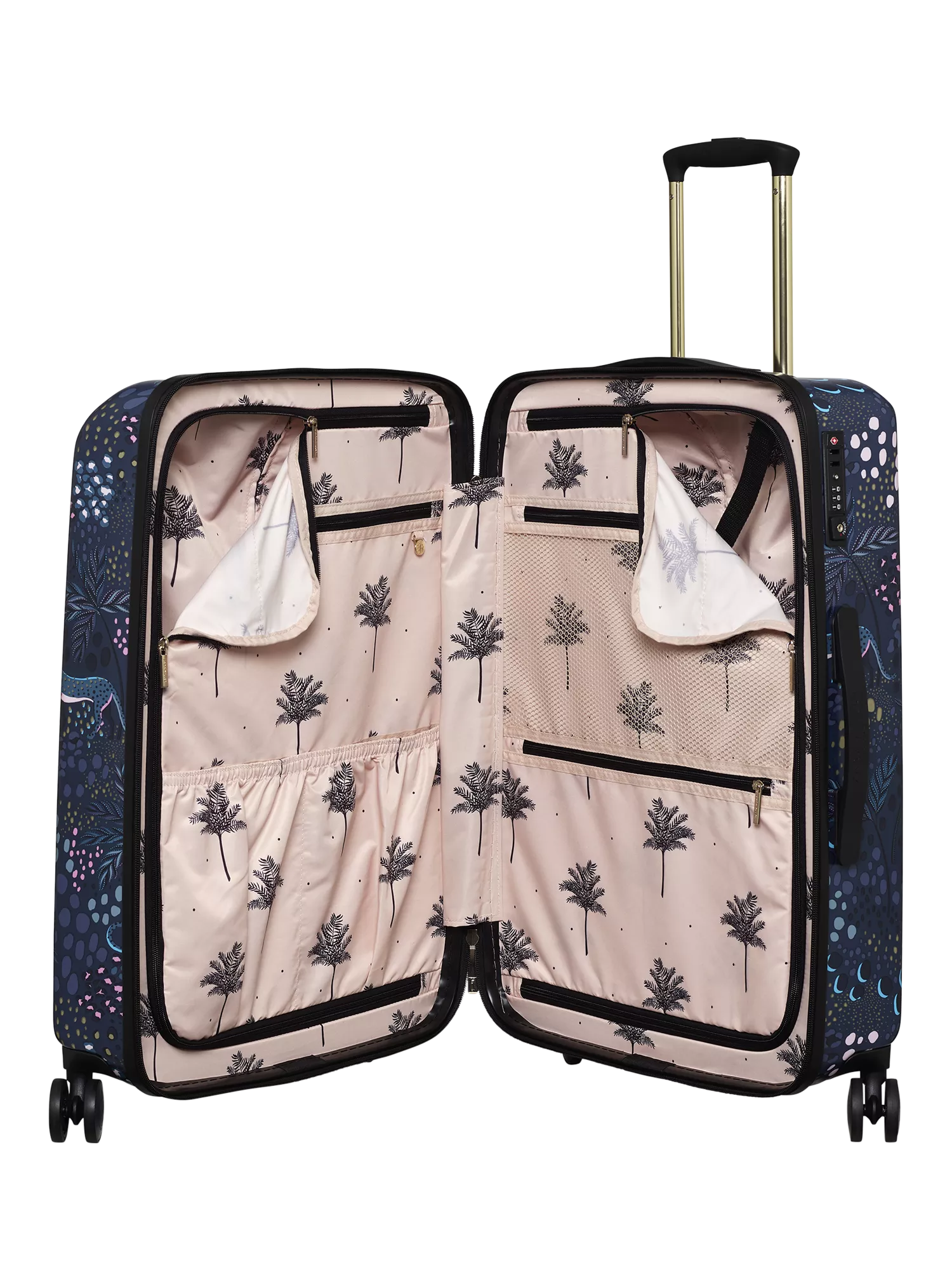 Sara Miller large suitcase Midnight Leopard 77cm 82L - British product