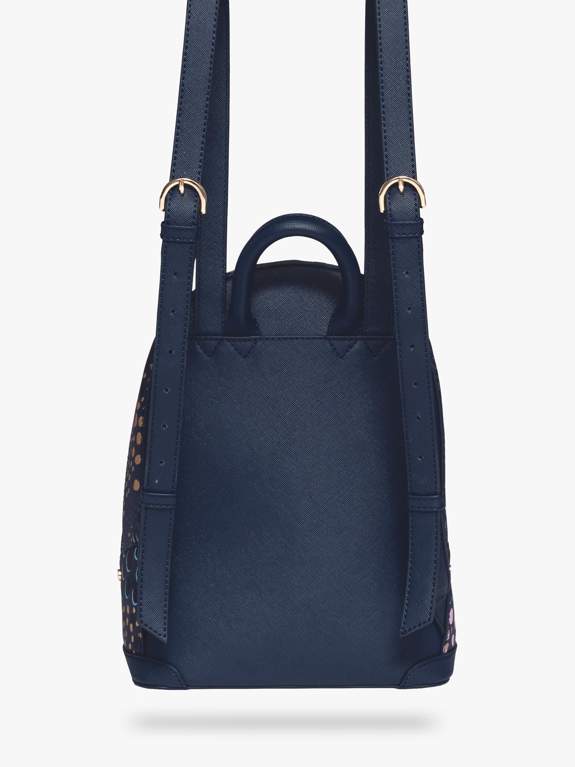 Sara Miller faux saffiano leather mini backpack Midnight Leopard, UK version