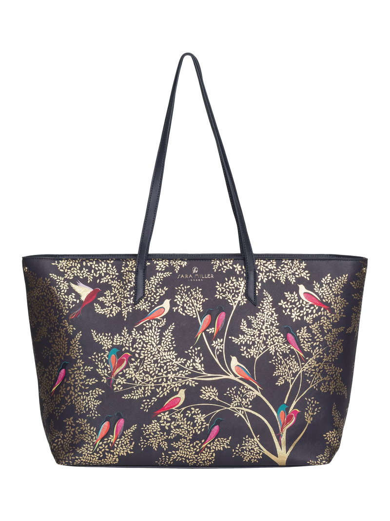 Sara Miller large tote bag Smokey Blue Birds (British brand)