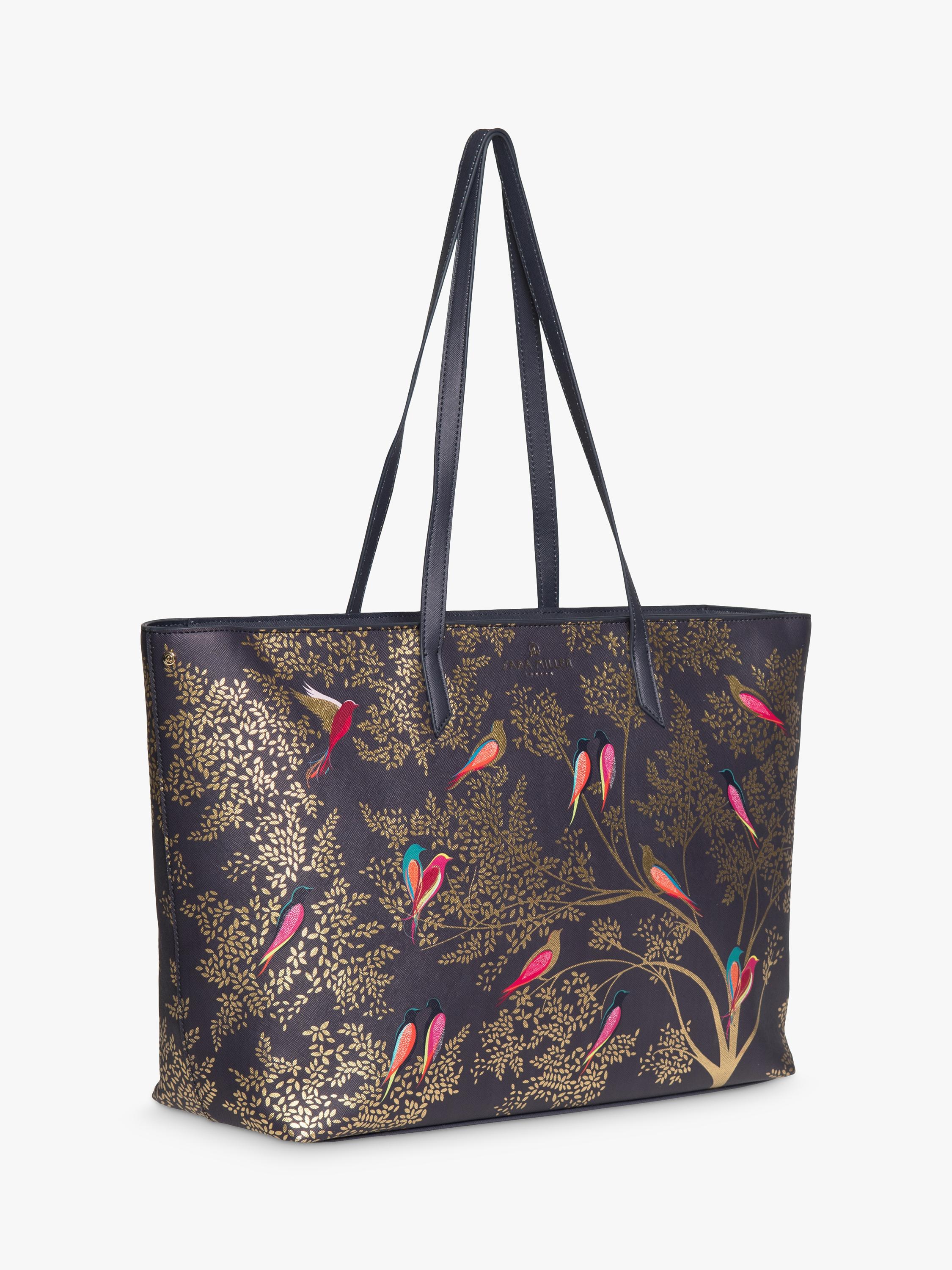 Sara Miller large tote bag Smokey Blue Birds (British brand)