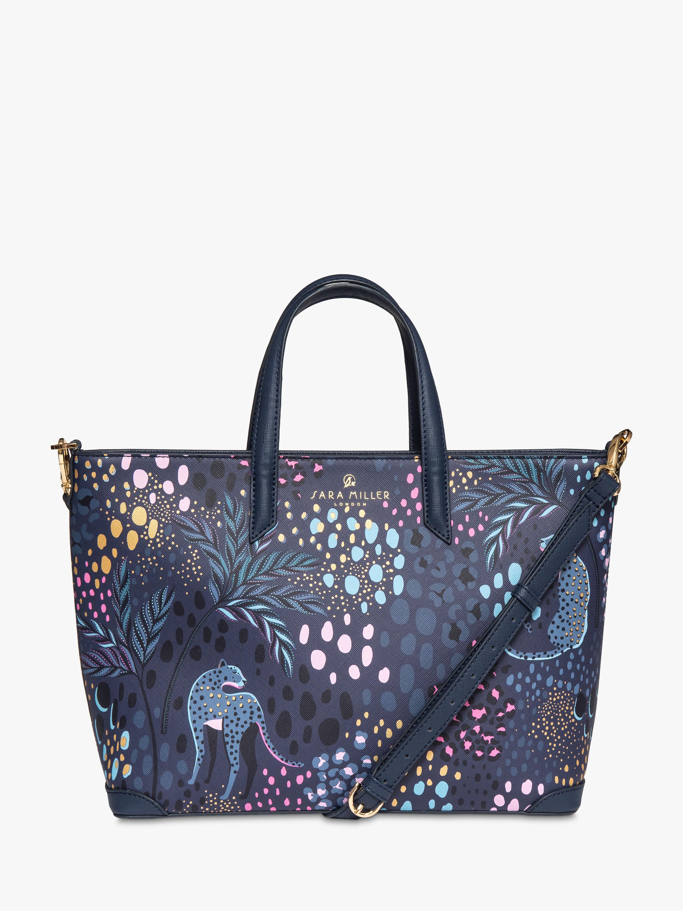 Sara Miller medium tote bag in Midnight Leopard faux leather, UK version