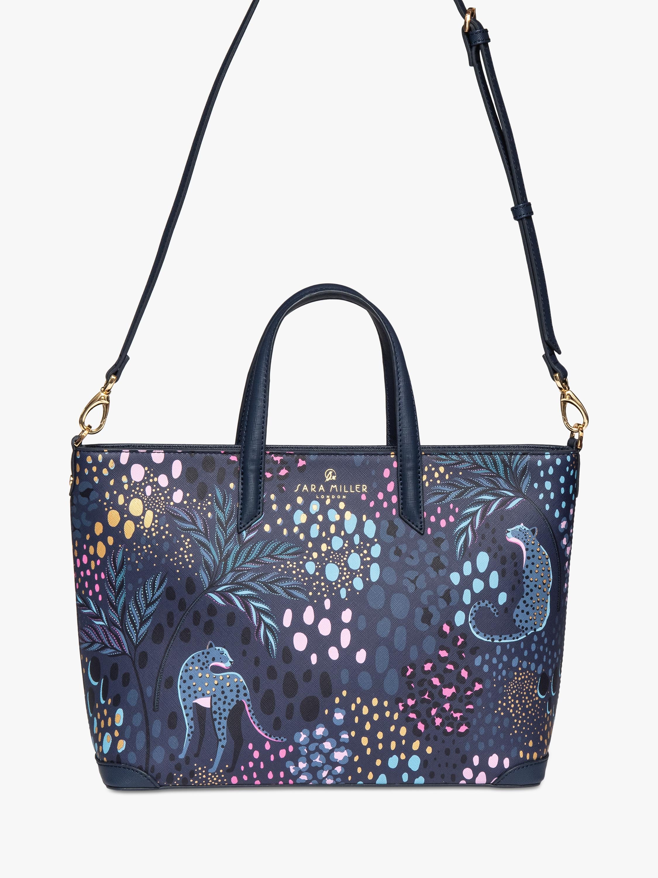 Sara Miller medium tote bag in Midnight Leopard faux leather, UK version