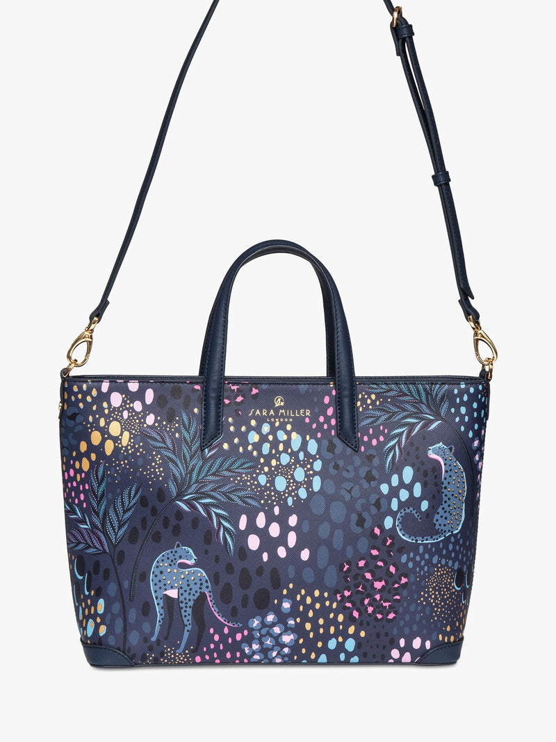 Sara Miller medium tote bag in Midnight Leopard faux leather, UK version