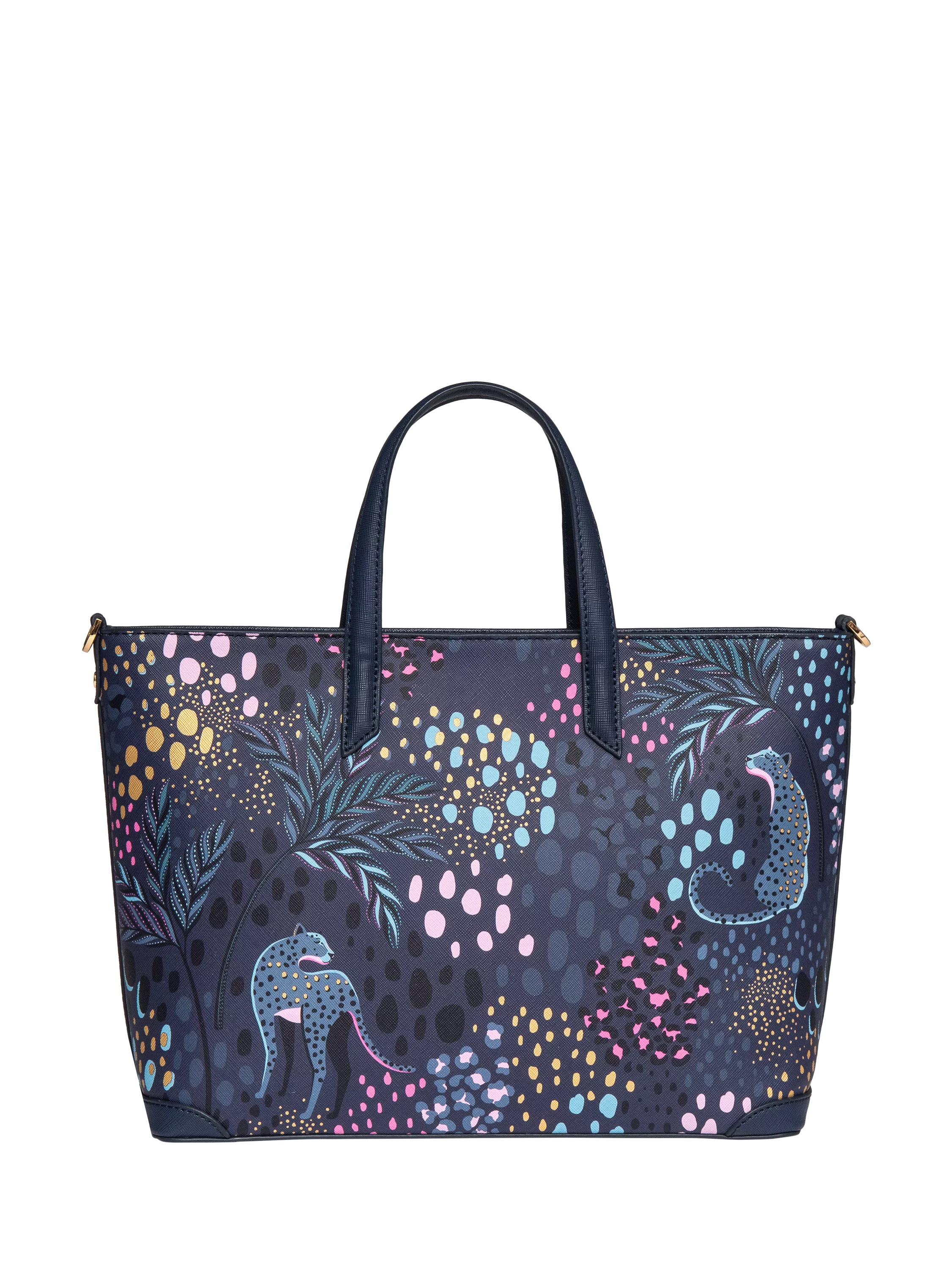 Sara Miller medium tote bag in Midnight Leopard faux leather, UK version