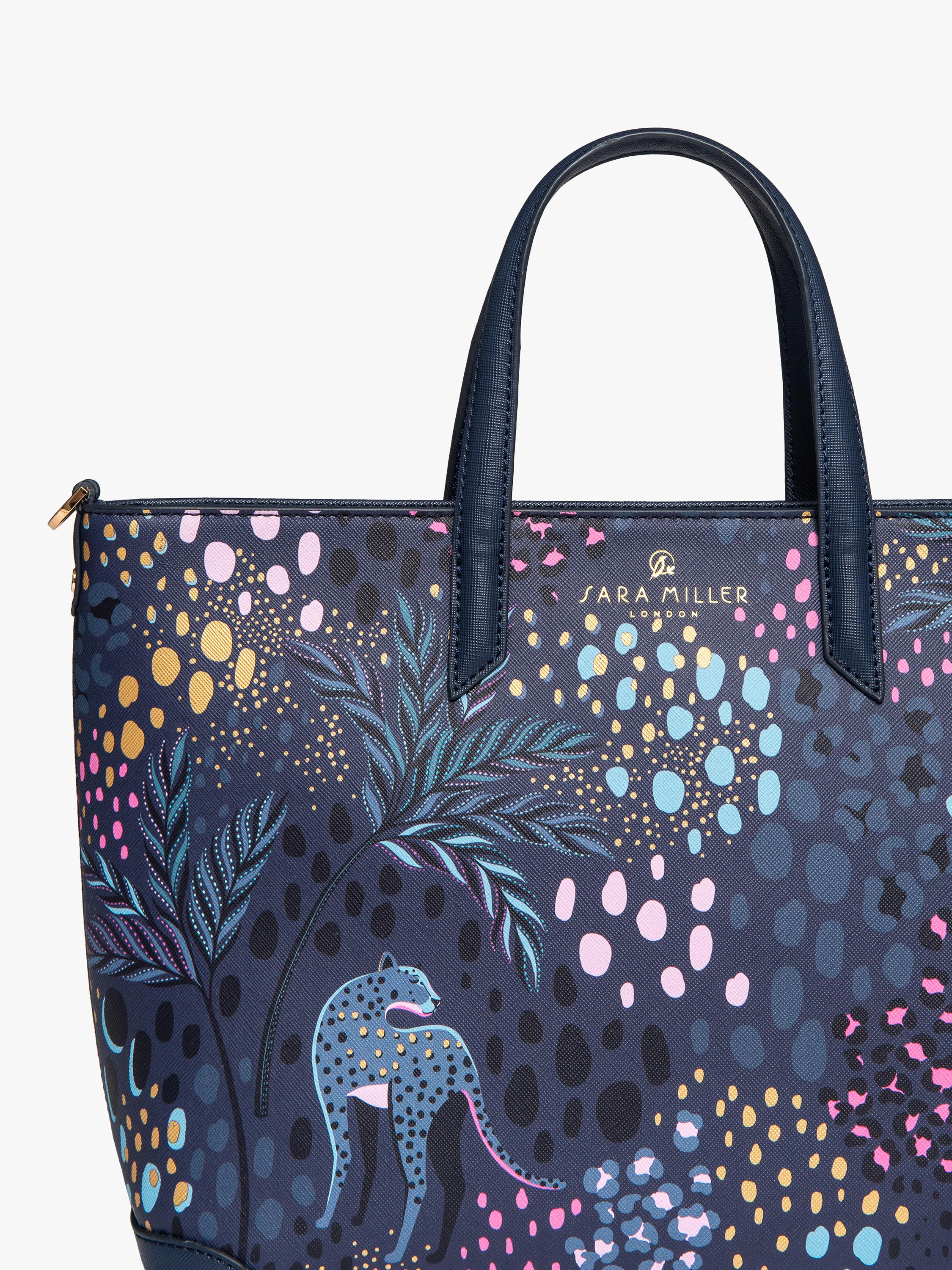 Sara Miller medium tote bag in Midnight Leopard faux leather, UK version