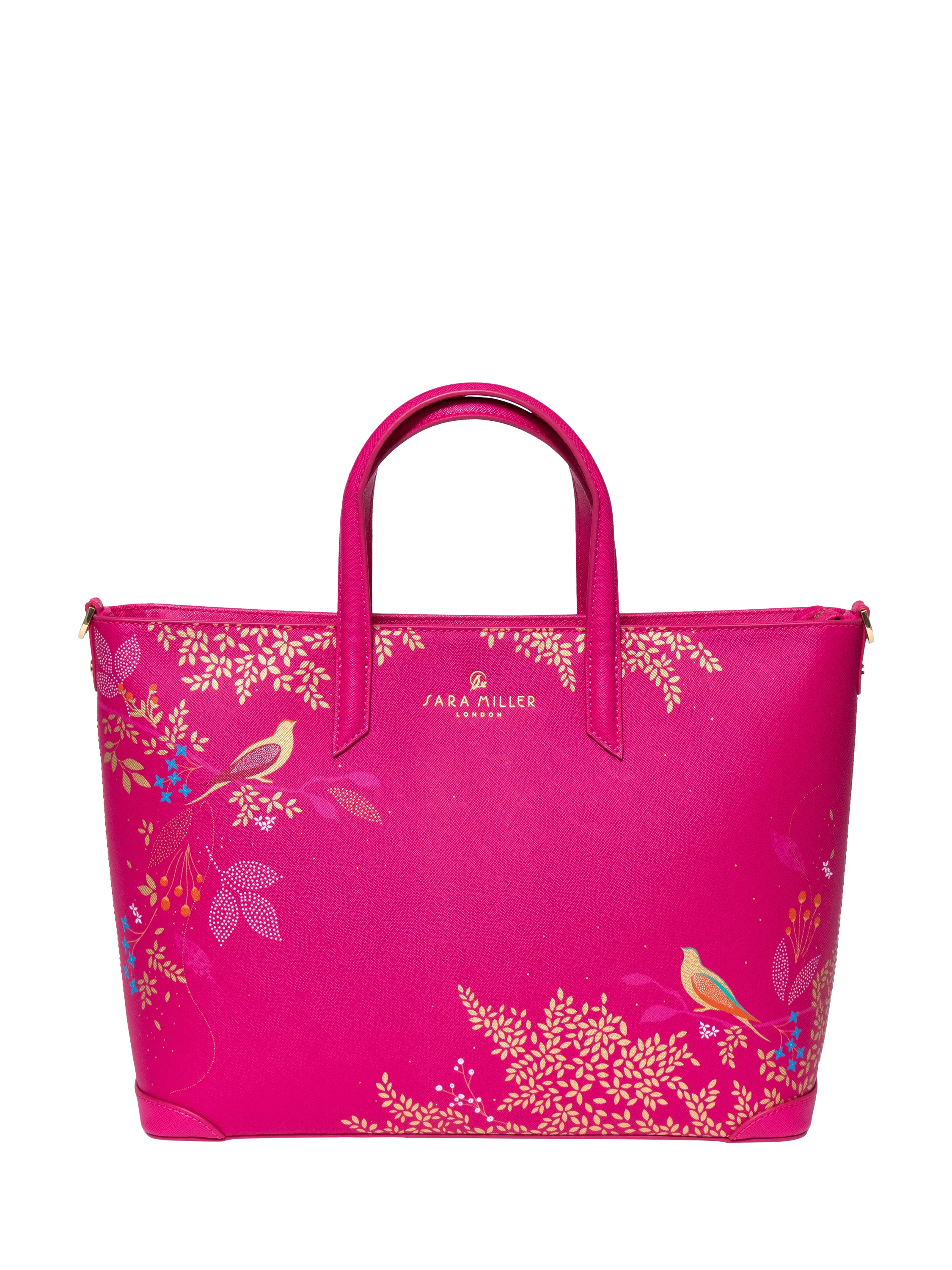 Sara Miller medium faux saffiano leather tote bag Pink Chelsea - British product