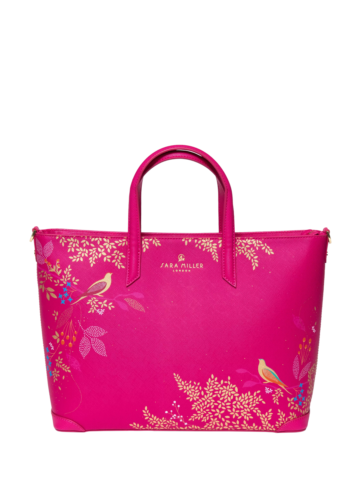 Sara Miller medium faux saffiano leather tote bag Pink Chelsea - British product