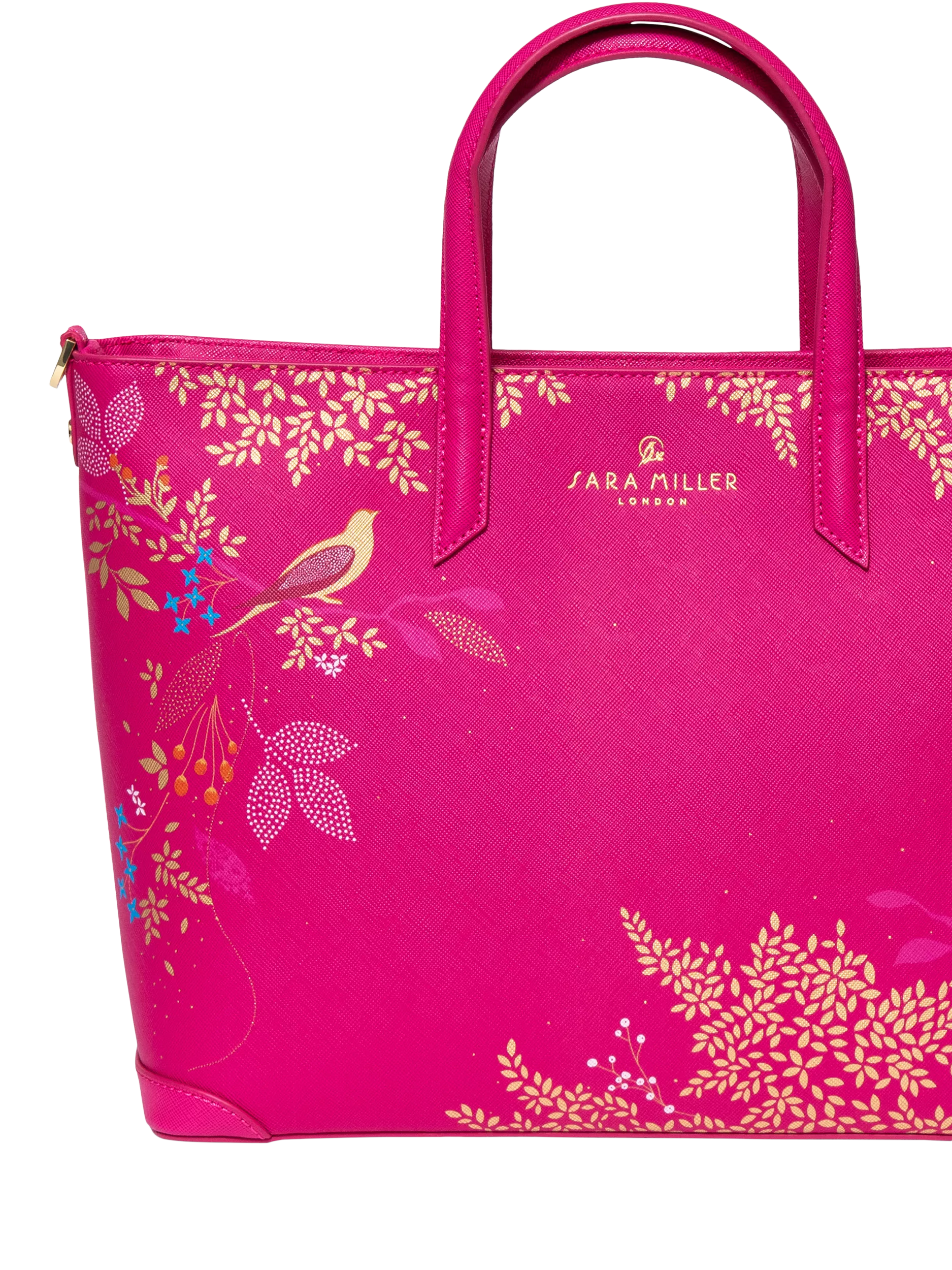 Sara Miller medium faux saffiano leather tote bag Pink Chelsea - British product