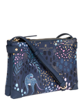 Sara Miller faux saffiano leather crossbody bag Midnight Leopard, imported from the UK