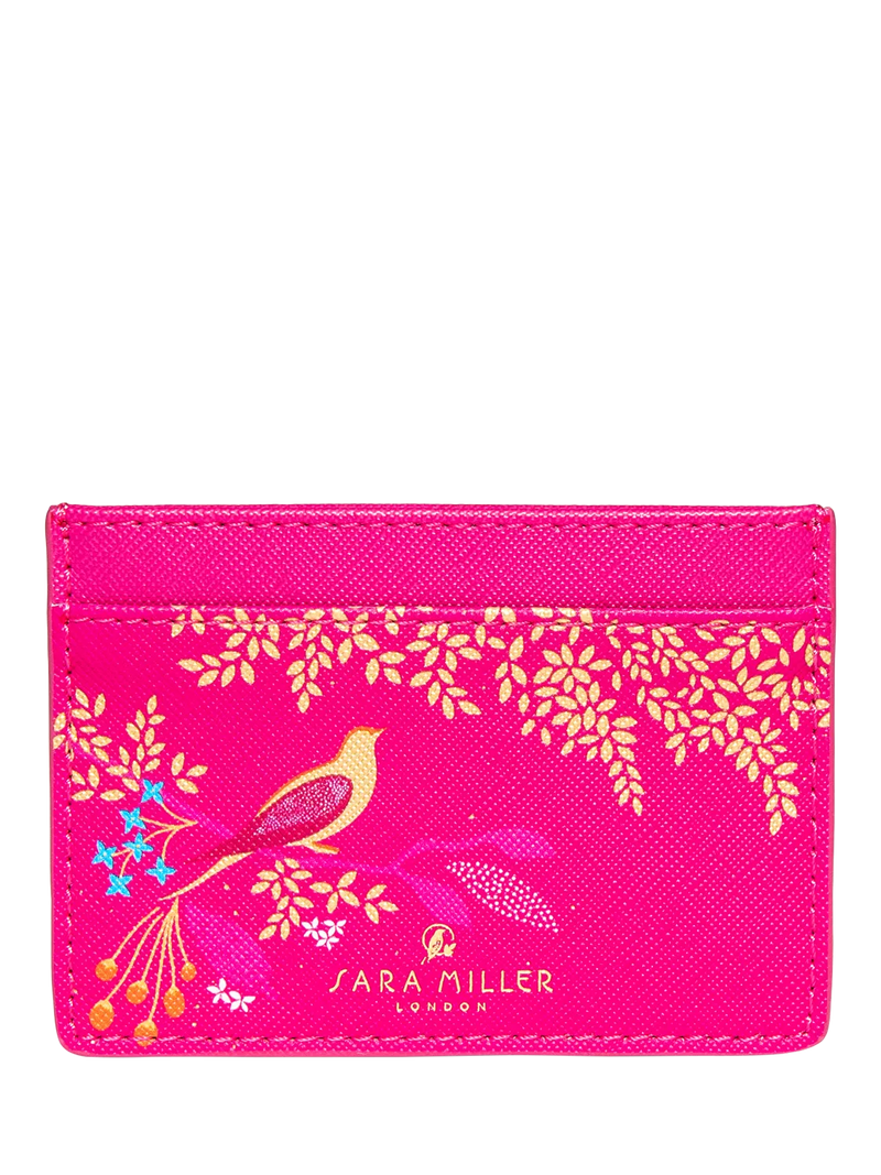 Sara Miller Chelsea faux saffiano leather card holder pink (British brand)