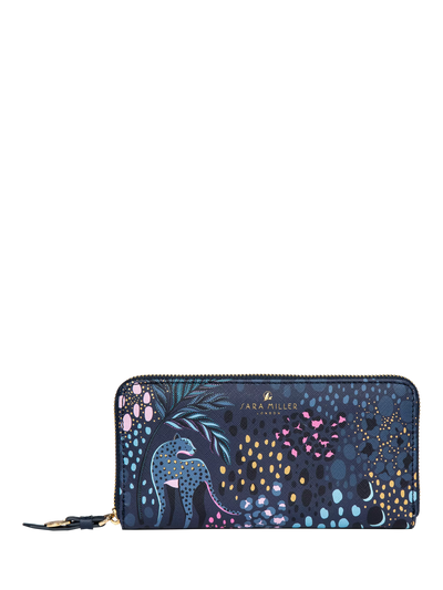 John Lewis Sara Miller Large Zip Purse Midnight Leopard- Buy online at McGrocer