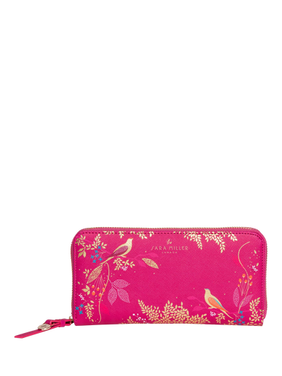 John Lewis Sara Miller Chelsea Large Zip Around Faux Saffiano Leather Purse, Pink- Buy online at McGrocer
