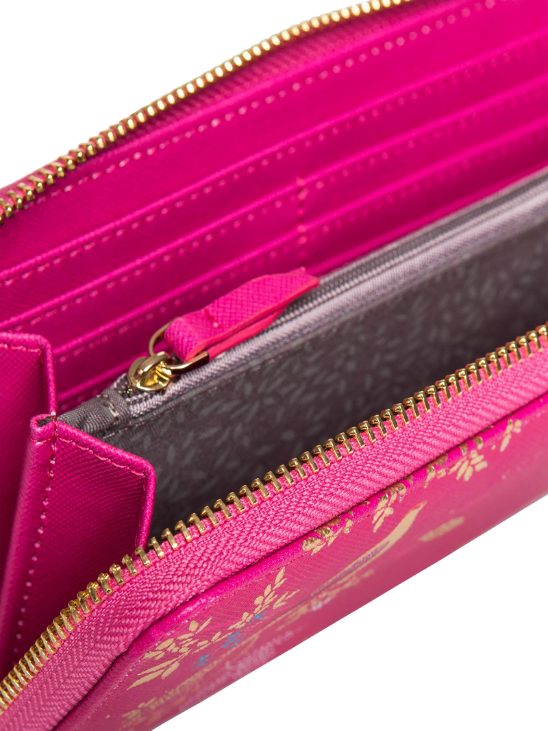 Sara Miller Chelsea large zip around faux saffiano leather purse pink, UK version