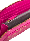 Sara Miller Chelsea large zip around faux saffiano leather purse pink, UK version