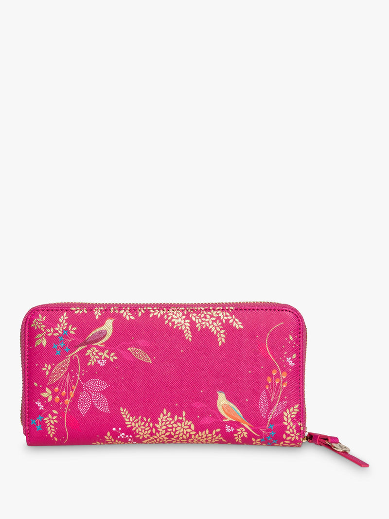 Sara Miller Chelsea large zip around faux saffiano leather purse pink, UK version