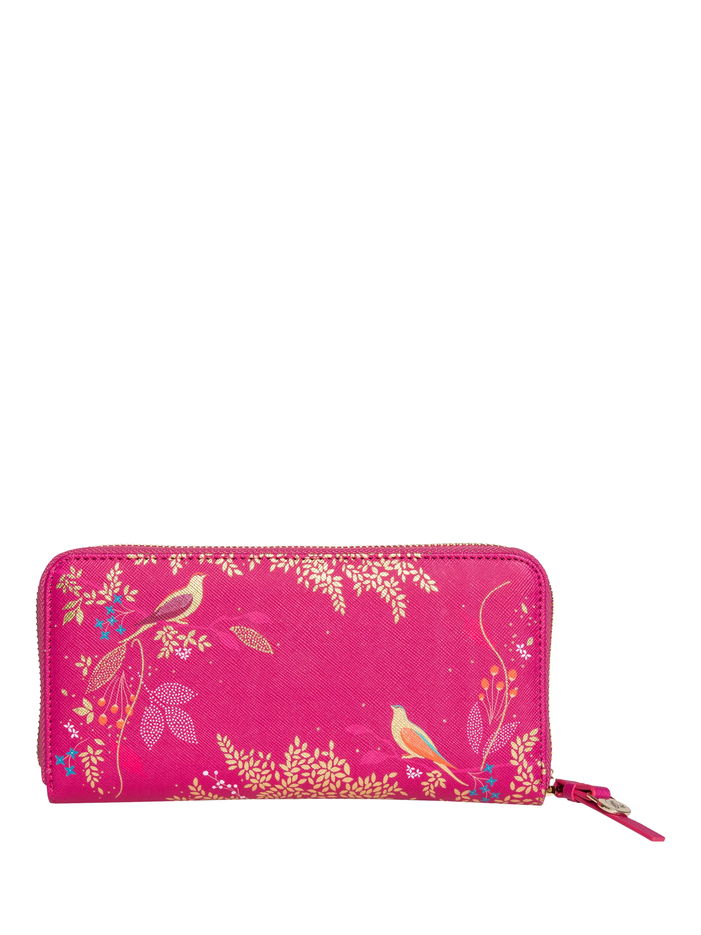 Sara Miller Chelsea large zip around faux saffiano leather purse pink, UK version