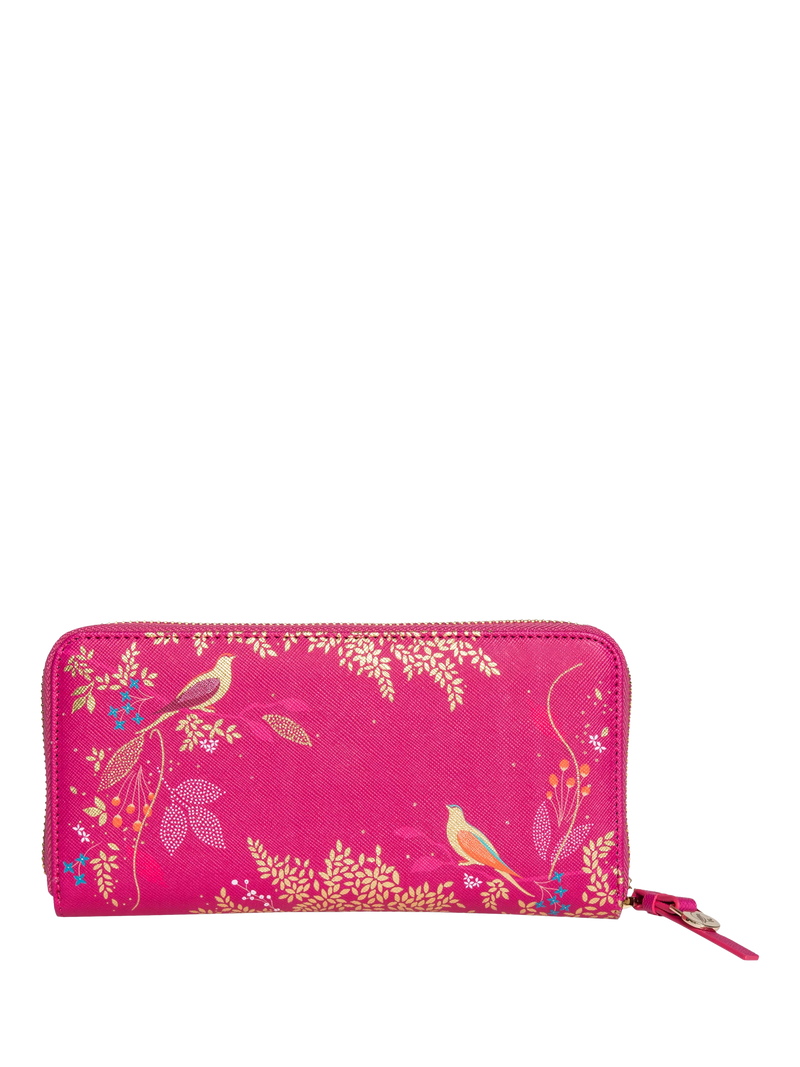 Sara Miller Chelsea large zip around faux saffiano leather purse pink, UK version