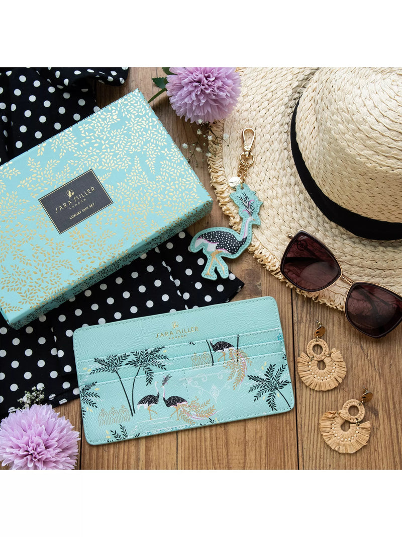 Sara Miller travel organiser gift set mint ostrich - British product