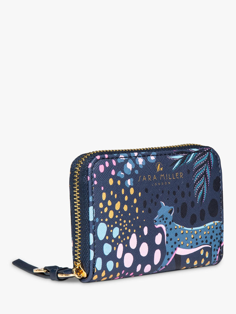 Sara Miller Midnight Leopard small zip purse, UK version
