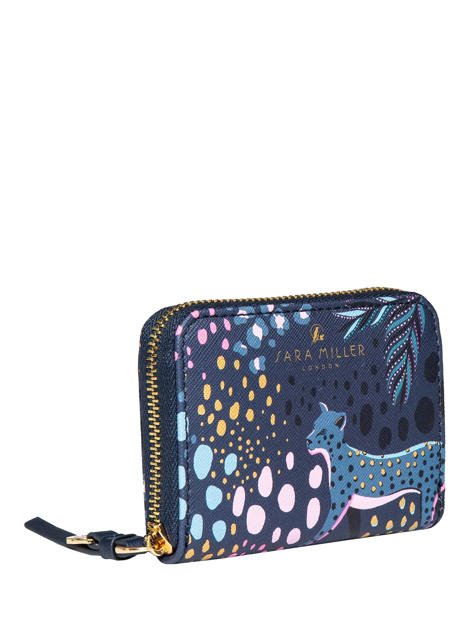 Sara Miller Midnight Leopard small zip purse, UK version