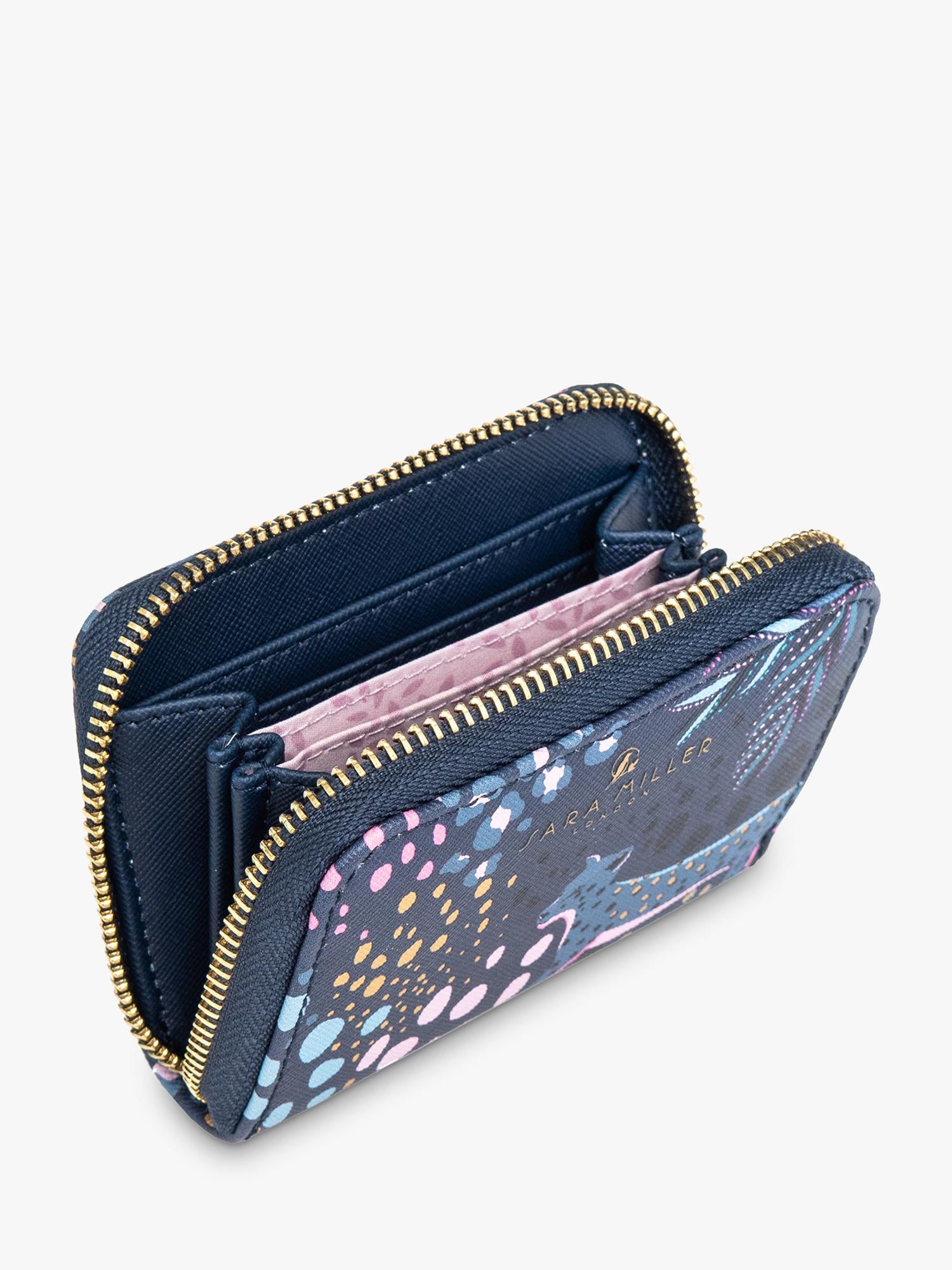 Sara Miller Midnight Leopard small zip purse, UK version