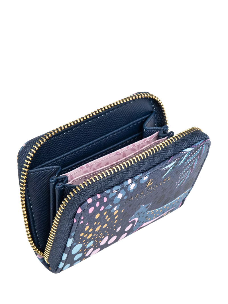Sara Miller Midnight Leopard small zip purse, UK version