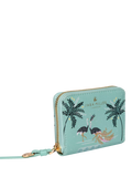 Sara Miller zip purse in Ostrich Mint small (British brand)