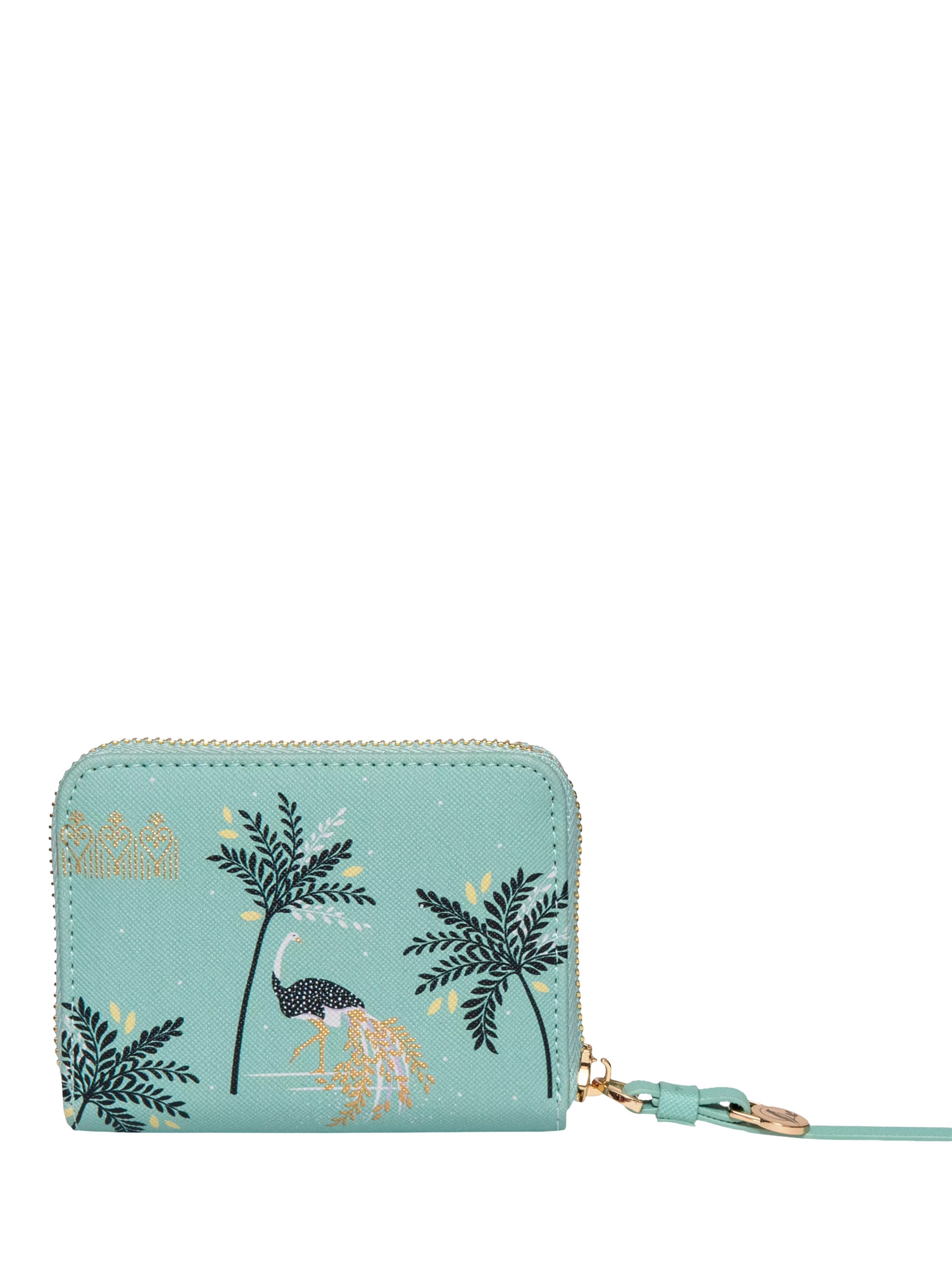 Sara Miller zip purse in Ostrich Mint small (British brand)