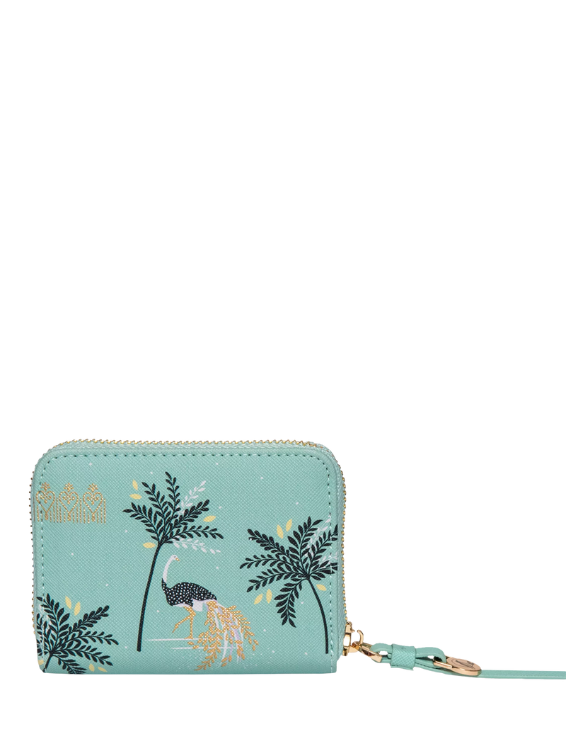 Sara Miller zip purse in Ostrich Mint small (British brand)