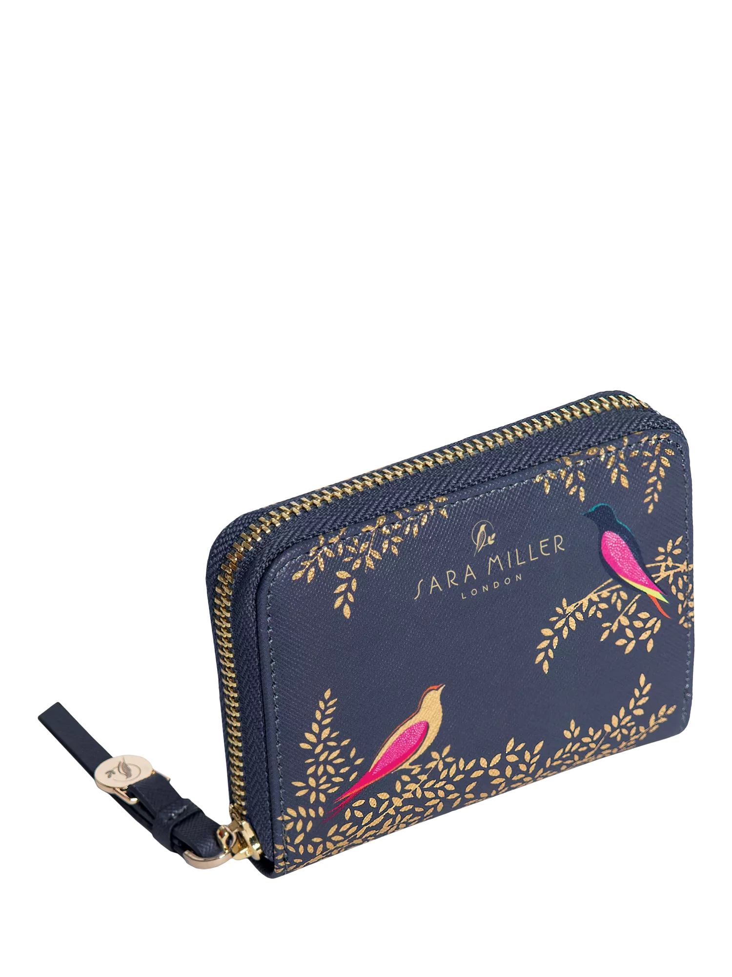 Sara Miller zip purse Smokey Blue Birds, imported from the UK