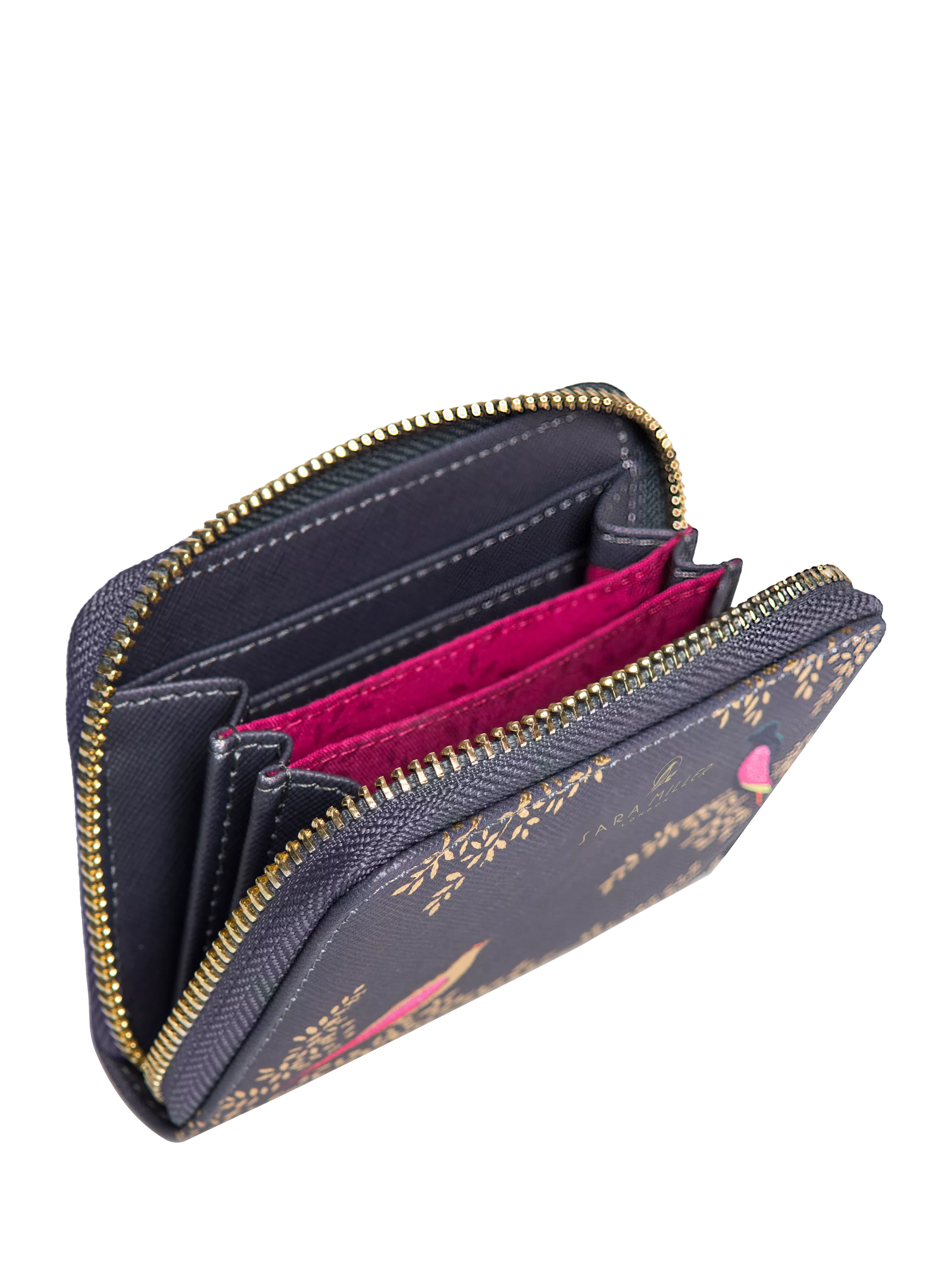 Sara Miller zip purse Smokey Blue Birds, imported from the UK
